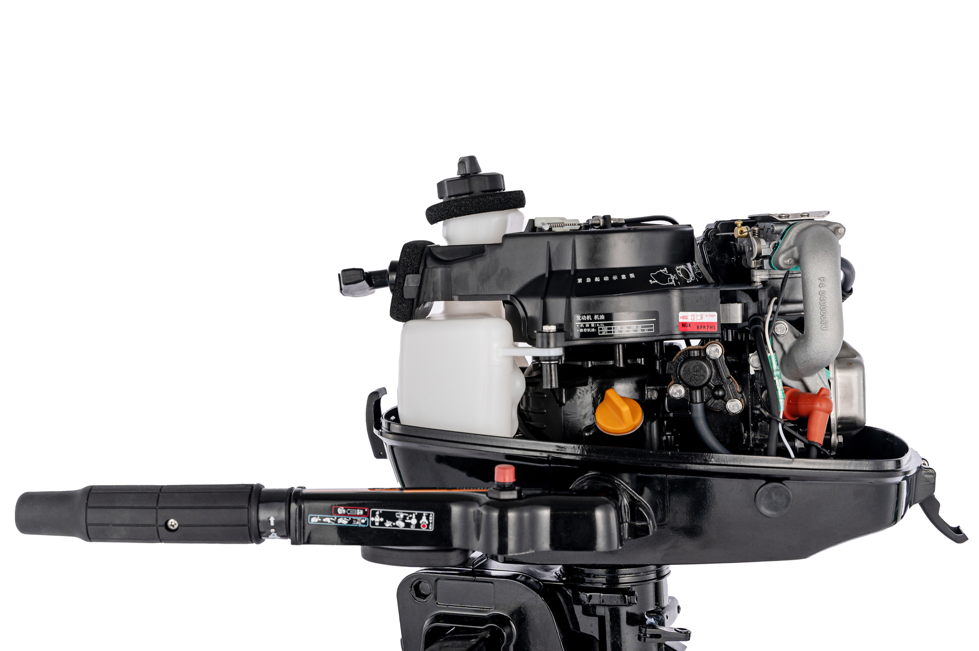 Moteur hors-bord 4T Parsun F5 BMS ou F5 BML | Moteur thermique arbre court ou long | Capot ouvert